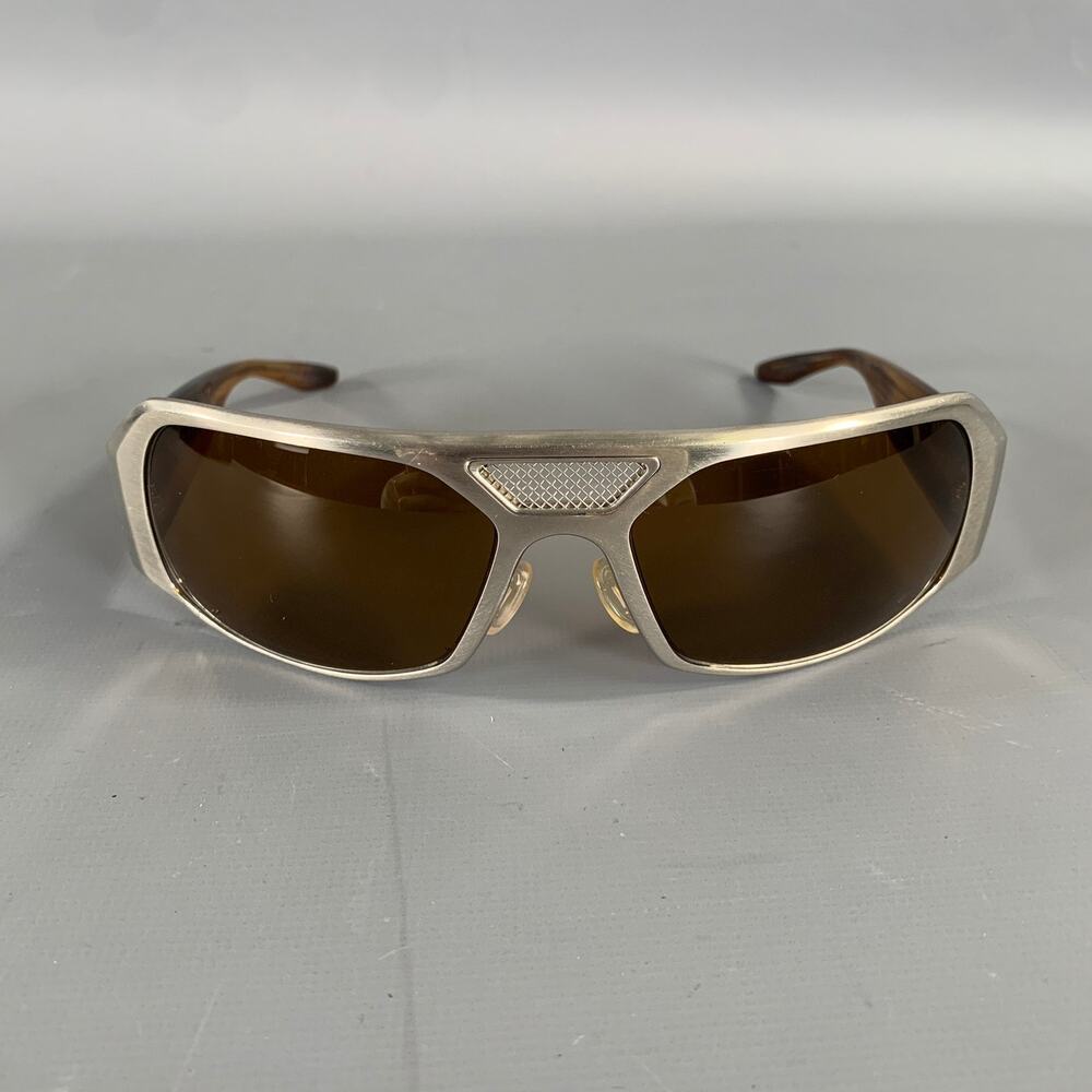 BARTON PERREIRA Silver Tortoise Shell Mixed Pattern Sunglasses
